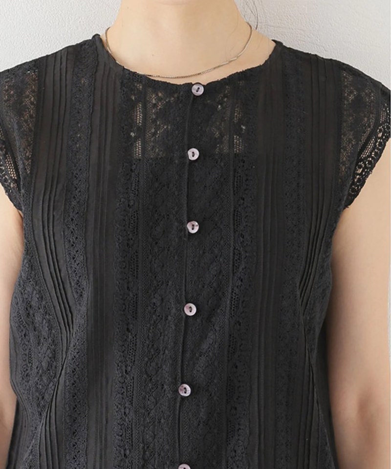 WASHABLE/Antique Lace 無袖蕾絲襯衫